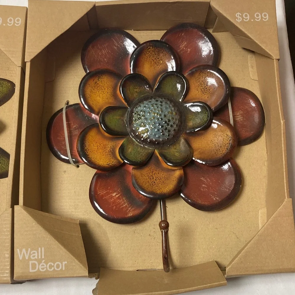 Floral Metal Wall Decor Set - Multicolor